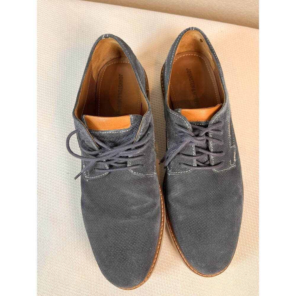 Johnston & Murphy Warner Plain Toe Navy Blue Tumbled Nubuck Suede Leather 9‎ M - Picture 8 of 11